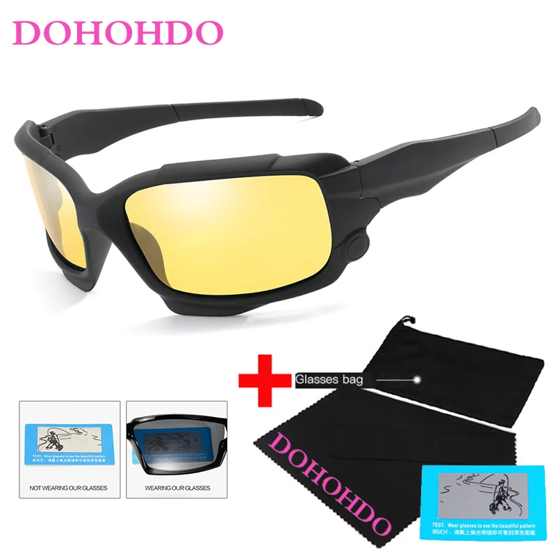 DOHOHDO Unisex Sport Polarized Night Vision Sunglasses Men\'s Retro Male Sun Glasses For Men Sunglasses HD Fashion Brands UV400