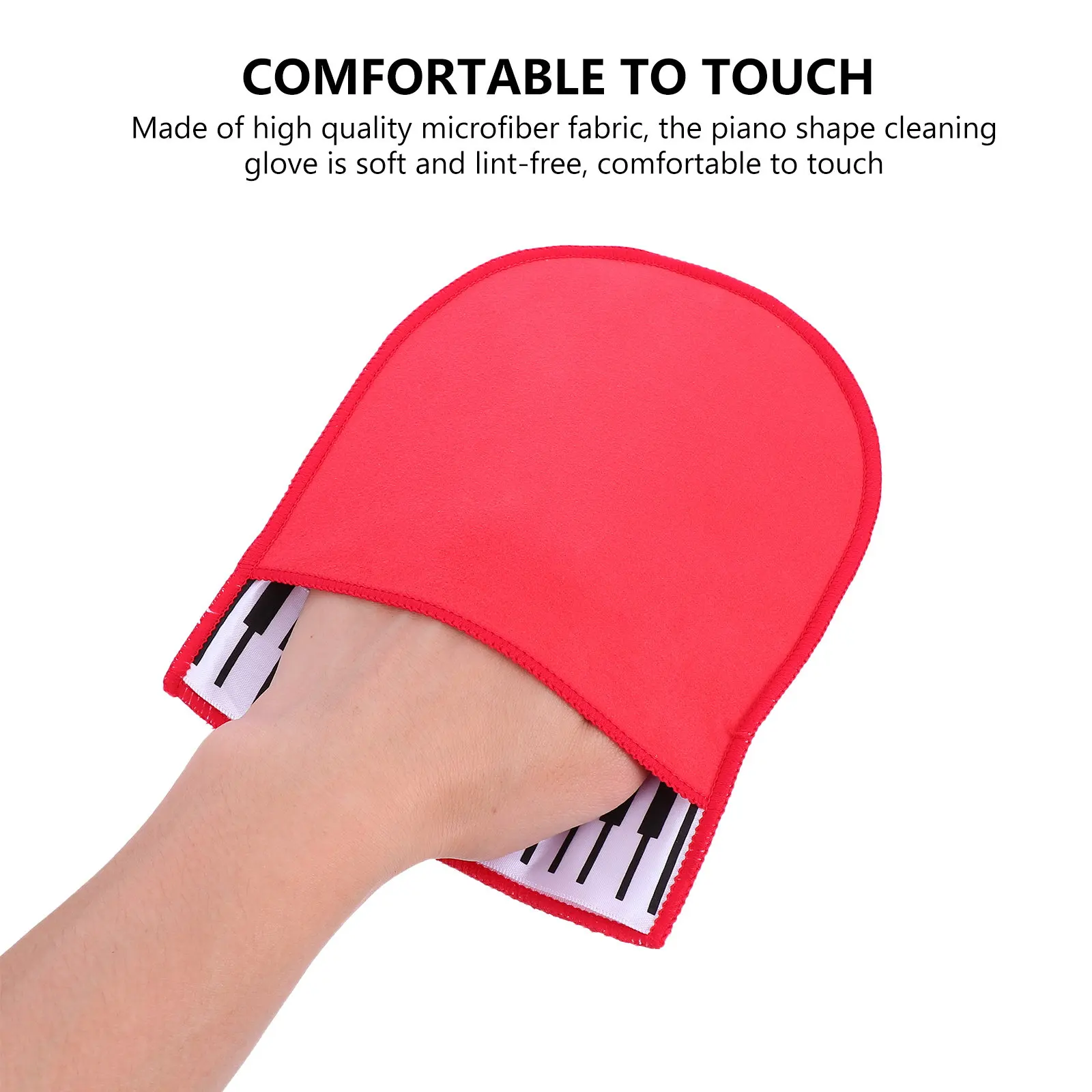 Microfiber Cleaning Cloth Glove Piano Shape Design Lint Free Lightweight Soft Touch Perfect for Piano Violin Guitar and All