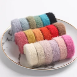 5Yards 10mm Mink Yarn Knitted Ribbon Plush Thickened Thin Flat Ribbon for DIY Bow Bouquet Clothes Sewing Material Gift Wrapping