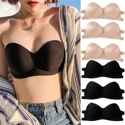 Sexy Strapless Bras Women Girls Solid Color Invisible Breathable Bras Daily Versatile Comfortable Underwear Fashion Accessories