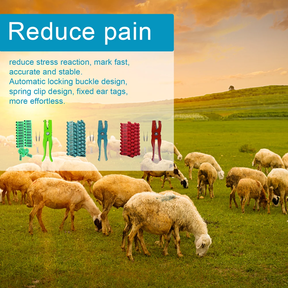 

Машинка для маркировки животных: щипцы для установки ушных бирок на крупный рогатый скот, овцы, свиней с бирками, штифтами и ключом