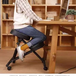Ergonomic Kneeling Horse Riding Chair Adjustable Kneel Stool Thick Cushion for Balancing Back Body Shaping Home Computer Chair