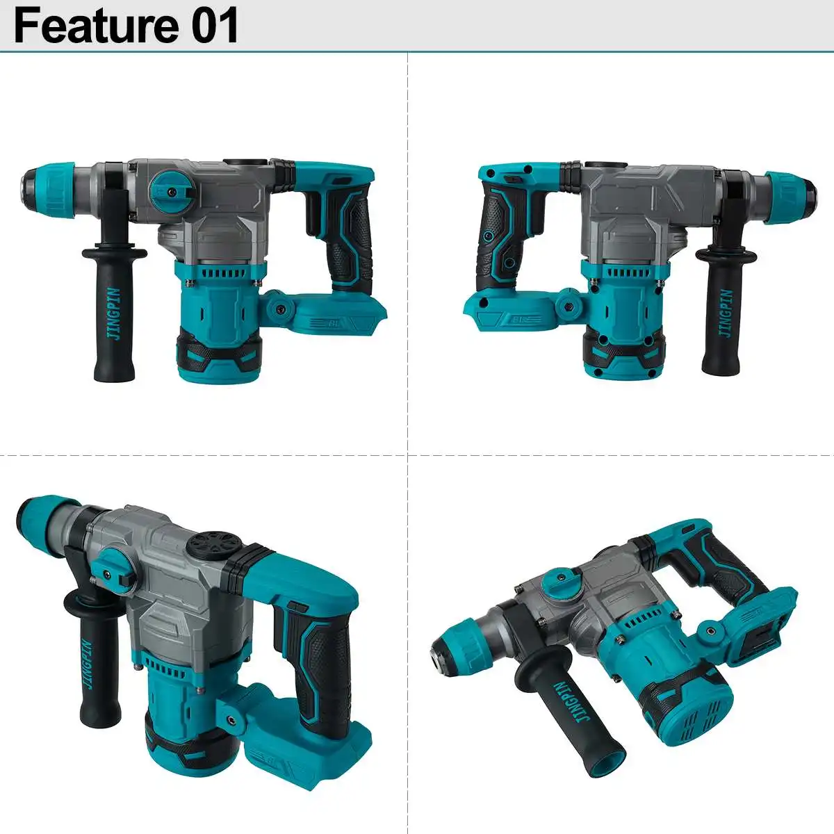 26mm Brushless Electric Hammer Drill Multifunctional Rotary  Hammer Cordless Rechargeable Power Tool For Makita 18V Battery