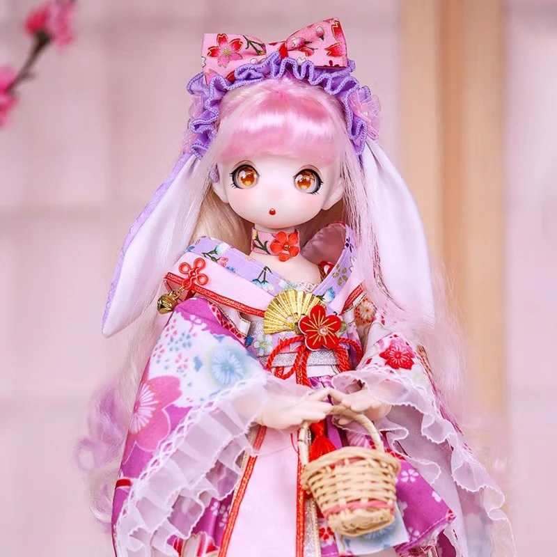 40cm BJD Loli Doll Two-dimensional anime 1/4 Girl Doll Toys With Full Outfits Clothes Wig Shoes Makeup Children Christmas Gift