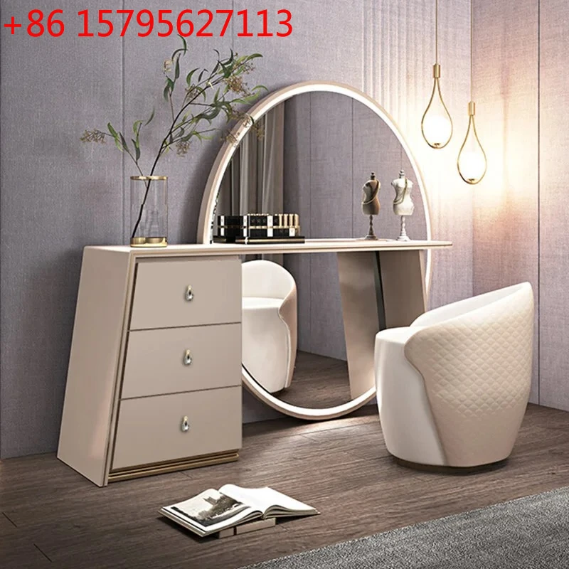 

Light luxury Italian dressing table modern simple high-end sense medium and large apartment all-in-one smart dressing table