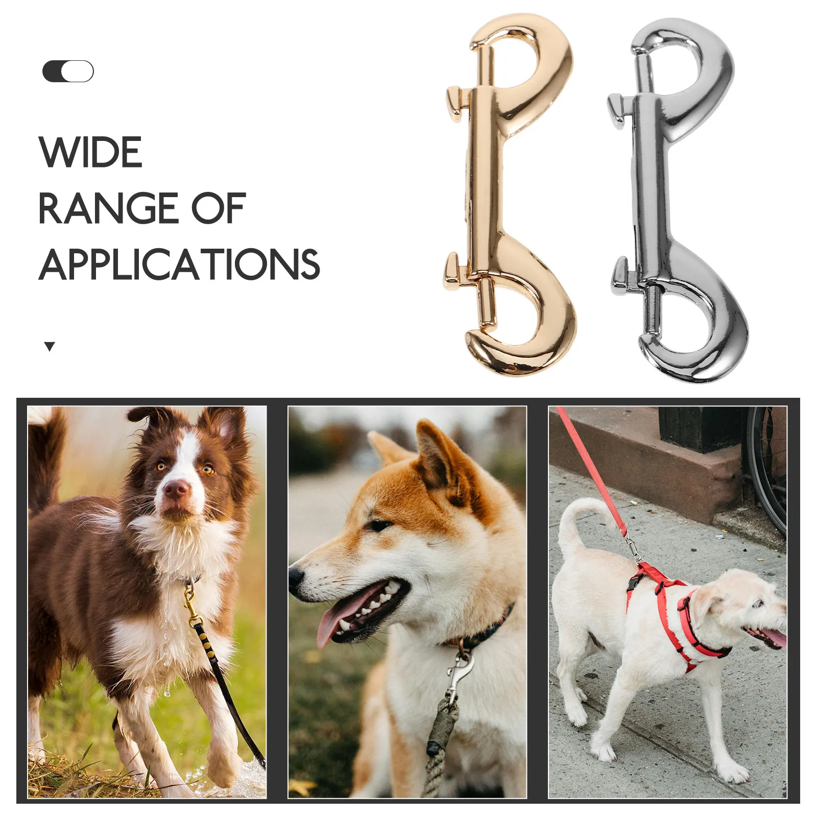 10Pcs Pet Dog Leash Snap Hooks Double Ended Zinc Alloy Heavy Duty Metal Clips Quick Connect Buckles for Tie Down Straps Baggage