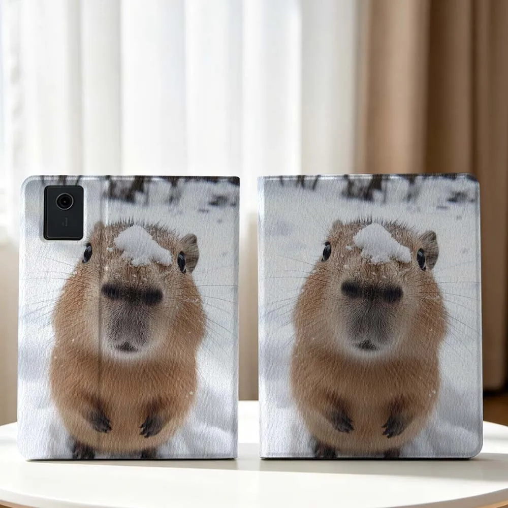 Cute Capybara Winter Art Soft For Lenovo Xiaoxin Pad Pro Tab P12 P11 11 13 11.2 inch K11 Plus Pen Tray Tablet Case