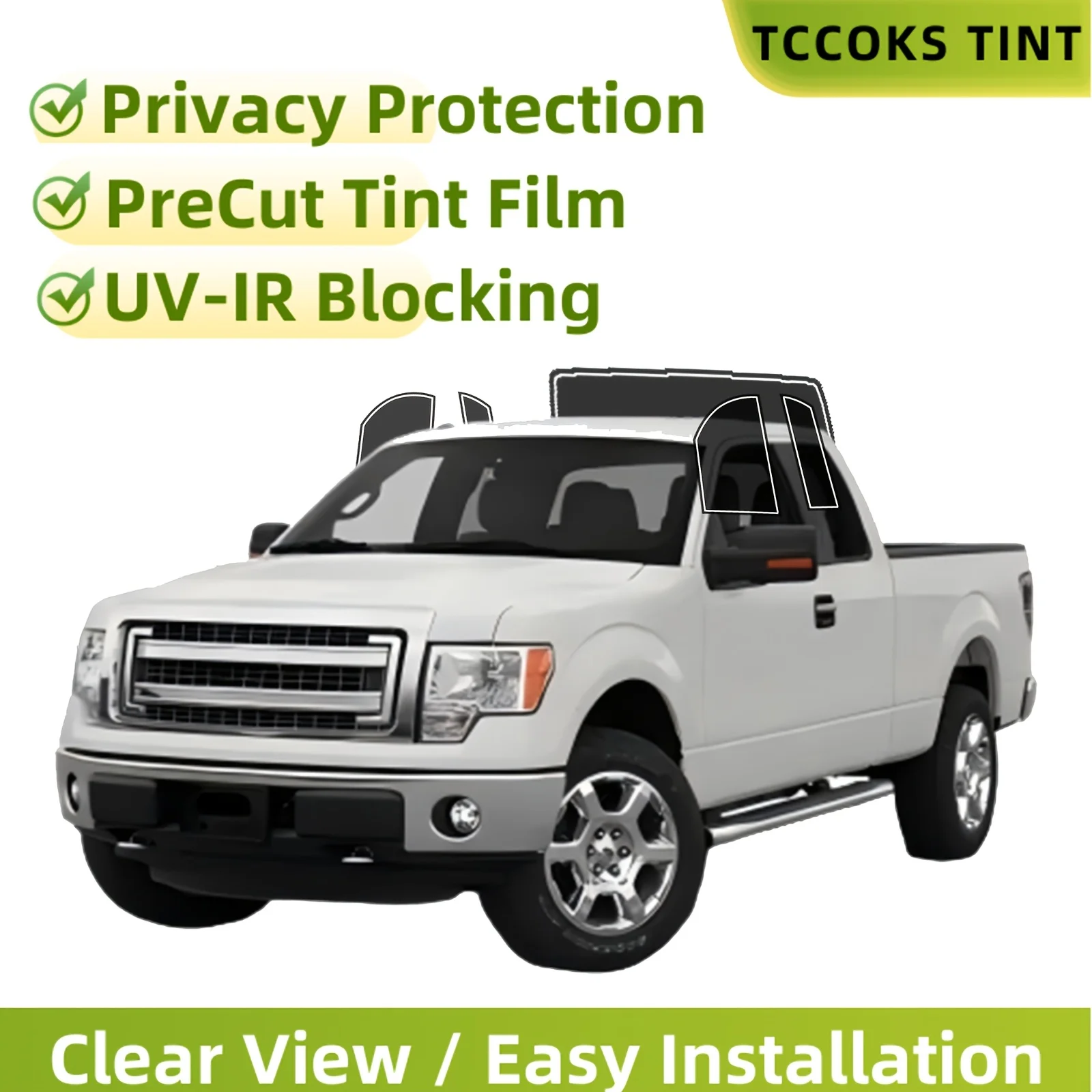 

Pre-Cut Window Film Designed for The 2009-2014 for Ford F150 Extended Cab