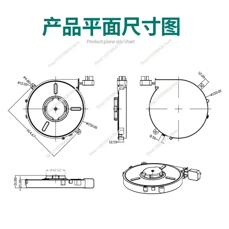 220V/50HZ 125V/60HZ 1000-2000W Extension Electric Retractable Cord Reel Fireproof Material Automatic Power Cord Shrinker