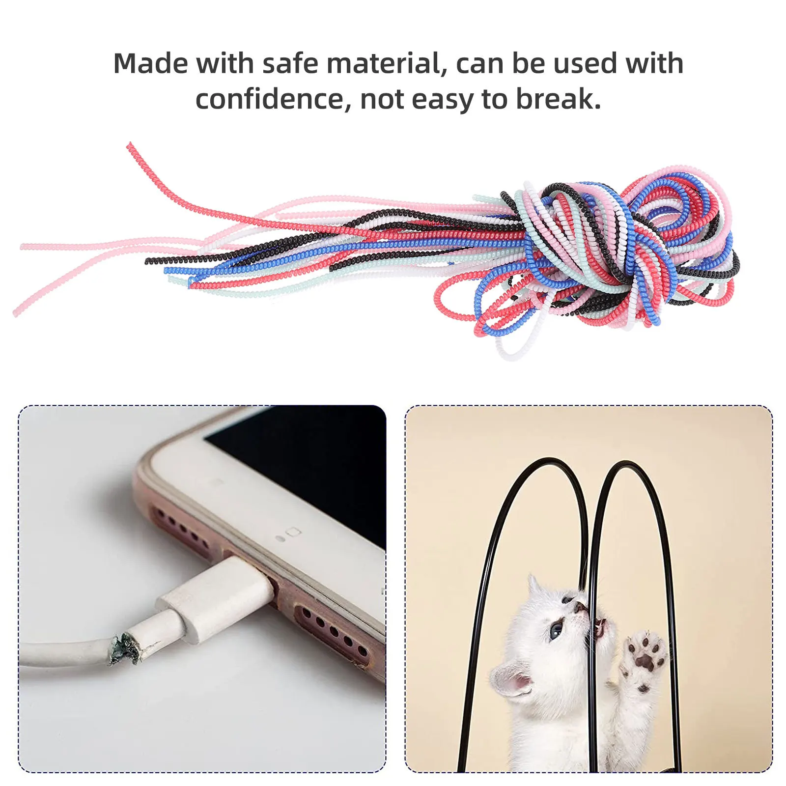 

12Pcs Cable Sleeve Covered Protective Plastic Cord Stretchy Wire Wrap Durable Cable Organizer Practical Wire Hider