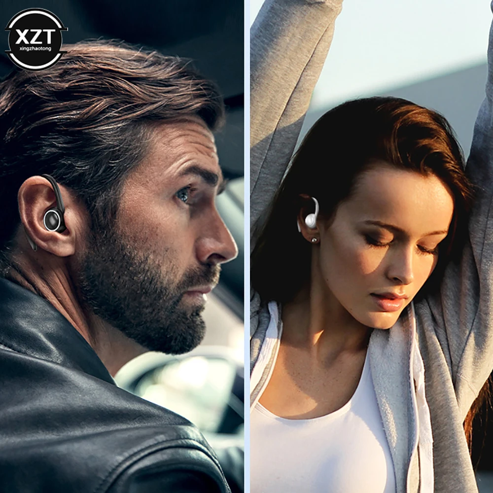 سماعات أذن لاسلكية بخطاف سماعة رأس صغيرة واحدة بدون استخدام اليدين HIFI Bass إلغاء الضوضاء سماعة رأس رياضية داخل الأذن مع ميكروفون لهاتف iPhone