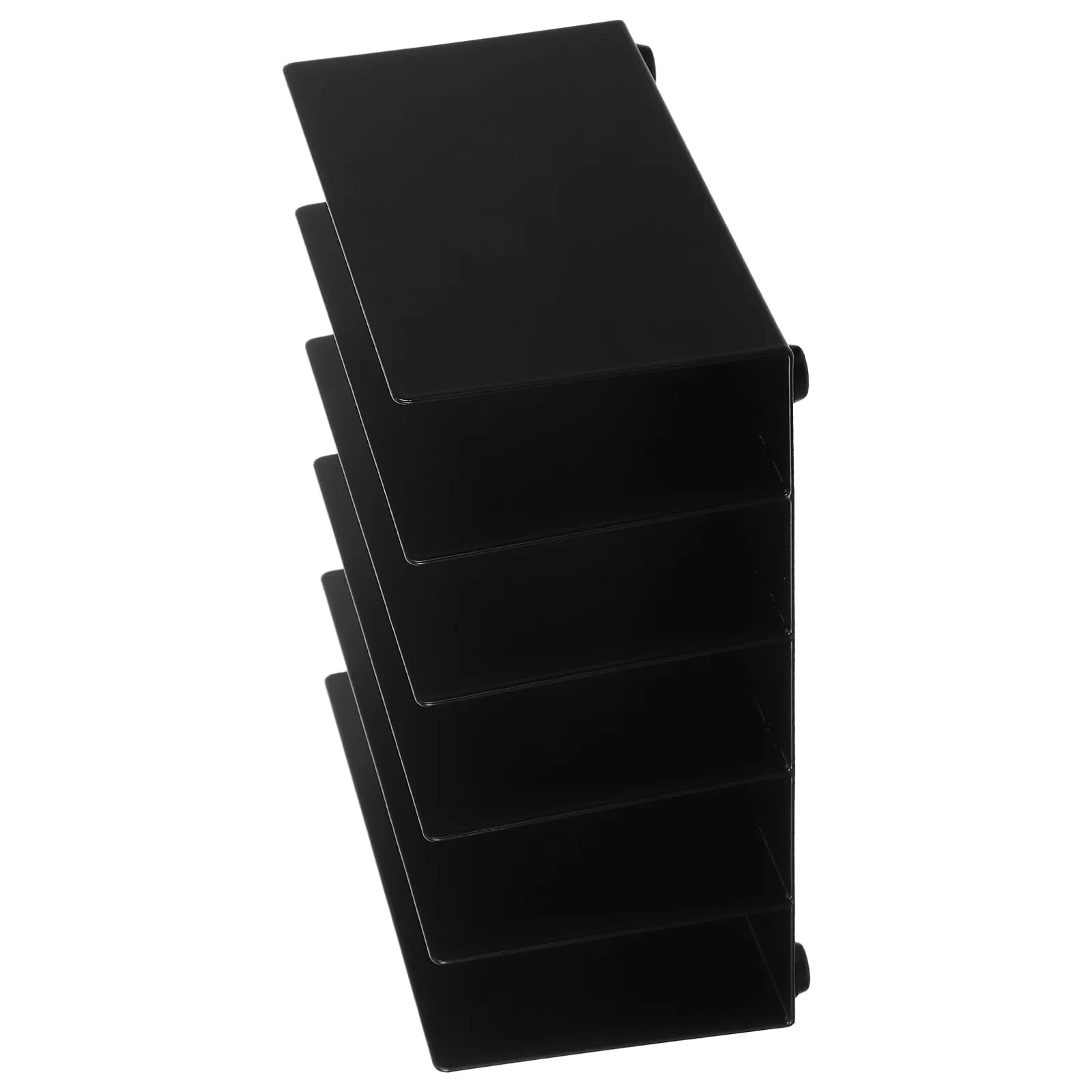 Metal Mail Organizer Black Desktop Letter Holder for Documents, Files & Office Desk Organization