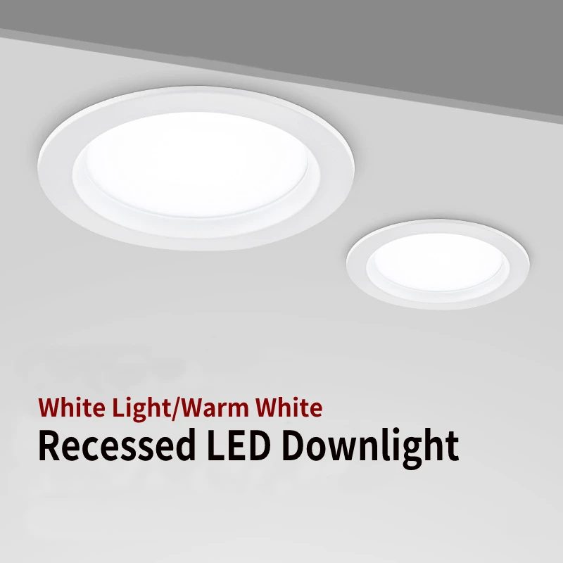 LED typu Downlight wbudowana lampa sufitowa zimny, ciepły biały reflektor AC 180V-265V wewnętrzne światła Led do sypialni w salonie kuchennym