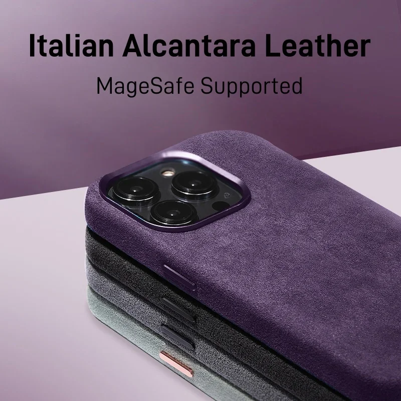 

Italian Alcantara Leather Case for iPhone 16 15 14 13 Pro Max Luxury Business Phone Case iPhone 16 Pro Max Case