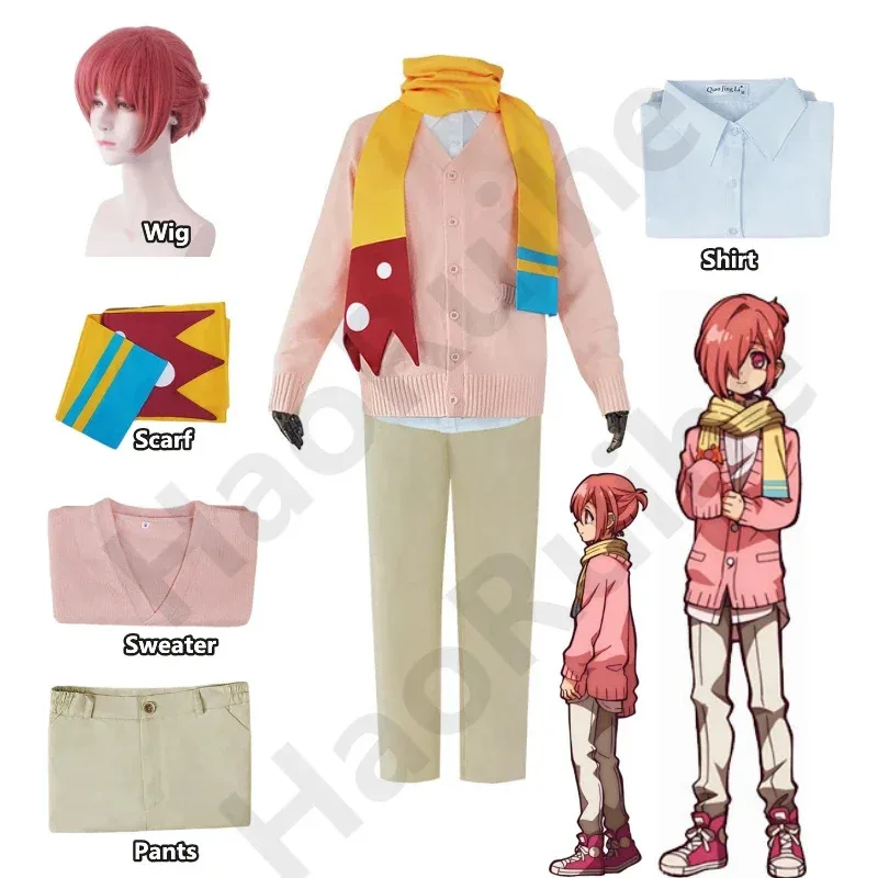 Косплей Косплей Mitsuba Sousuke Anime Jibaku Shounen Toilet Bound Hanako kun Косплей Костюм Розовые парики Униформа fy1;