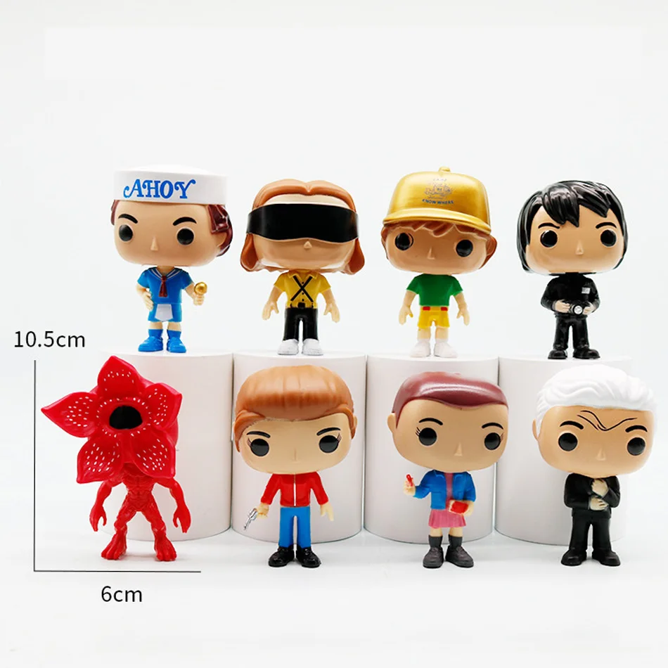 8-16개 Q버전 인기 영화 스트레인저 더스틴 스티브 로빈 6-11CM 액션 피규어 장난감 비닐 인형 수집용 장난감 축제 선물