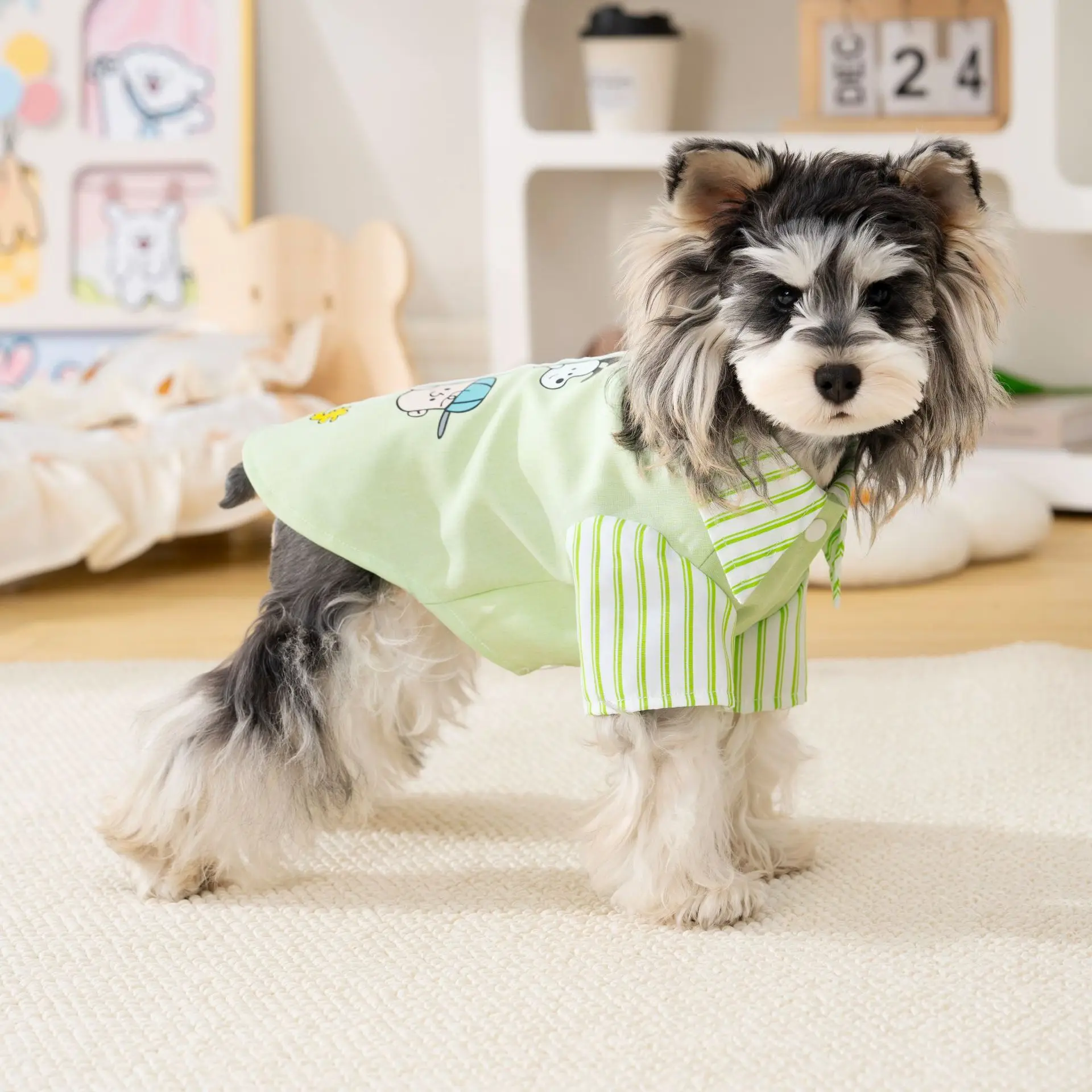 Fast Delivery 2026 New Arrival Dog & Cat XL Pet Apparel Breathable Casual Patchwork Summer & Spring Shirt with Solid Pattern
