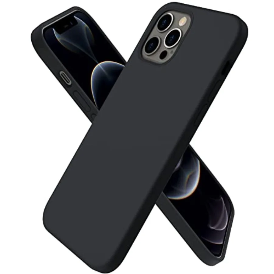 

Compatible with iPhone 12 Case, Compatible with iPhone 12 Pro Case, Slim Liquid Silicone 3 Layers Full Covered Soft Gel Rubber