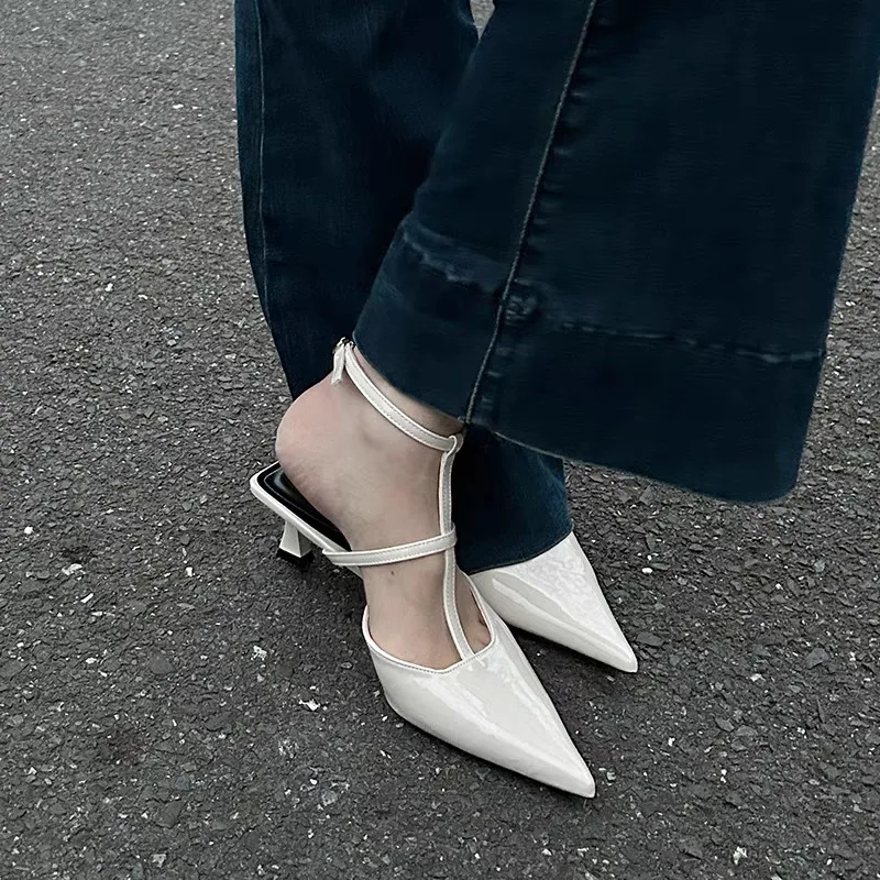 2024 Schuhe für Frauen Knöchel schnalle Riemen Frauen High Heels Sling backs Kleid Pumps Frauen spitzen Zehen dünne Absätze Sommers andalen