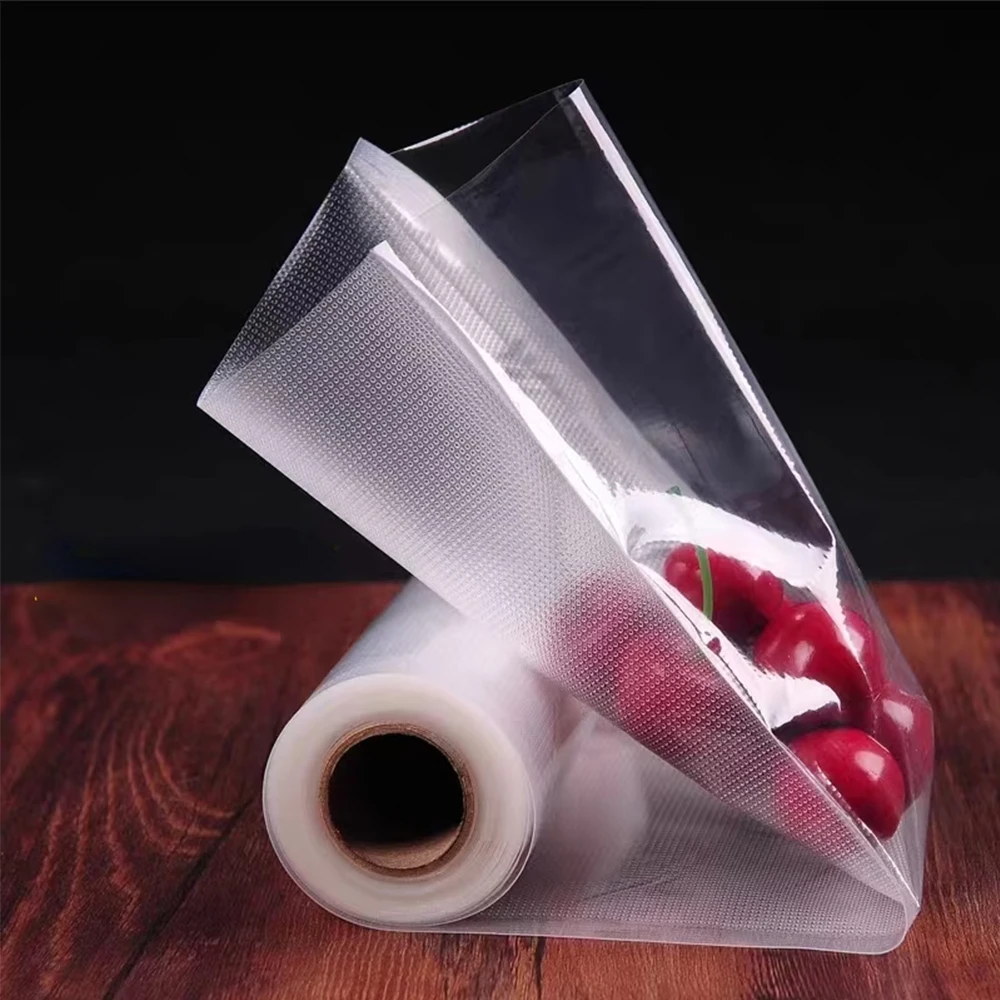 2-Pack Food Vacuum Seal Roll Bags, 196.85 inch/500cm in Length, Suitable for Multiple Food Storage , Food preservation bags