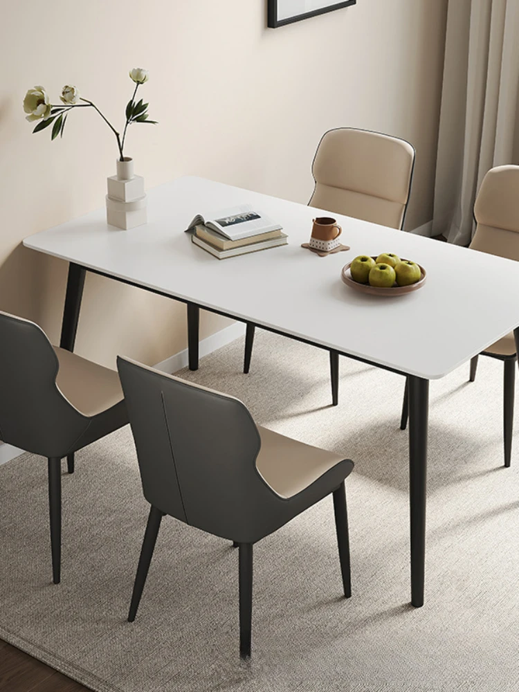 

Solid wood slate dining table, modern simple household small rectangular dining table, ash Nordic solid wood dining table