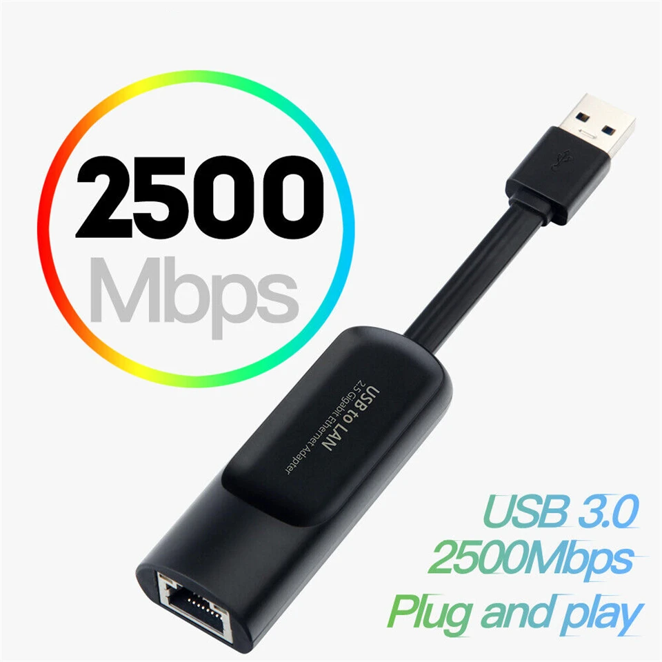 Ethernet-адаптер 2,5 Гбит/с, USB 2500 Тип C, 3,0 Мбит/с