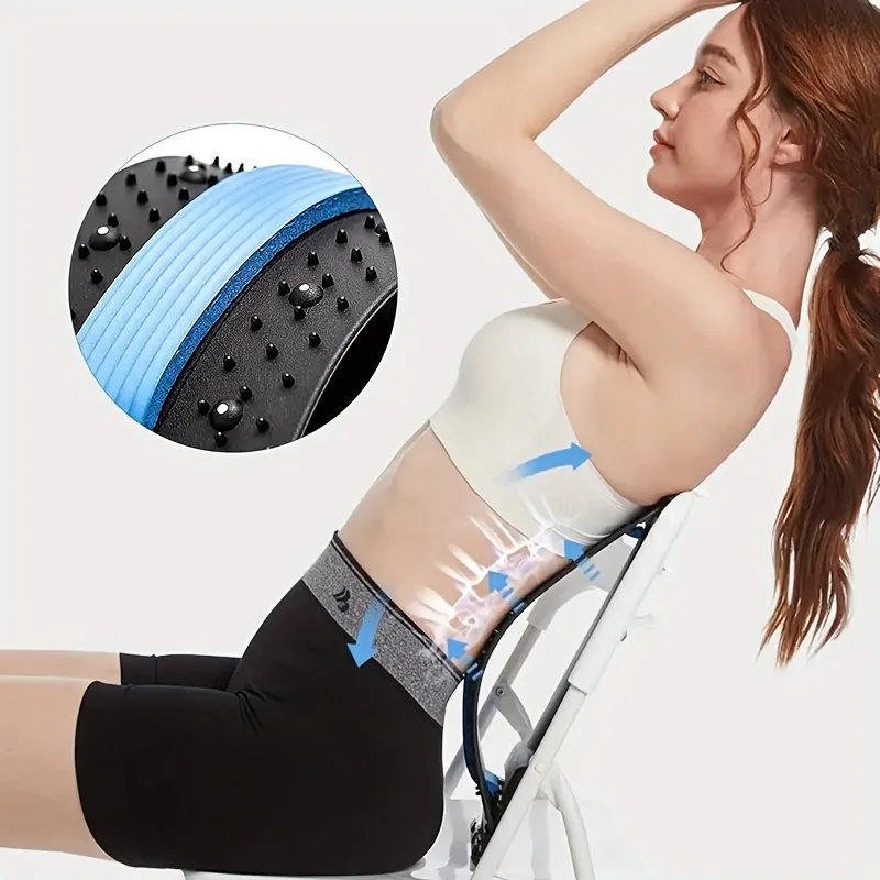 

3-level adjustable back stretcher and posture corrector -ergonomic lumbar support for upper and lower back