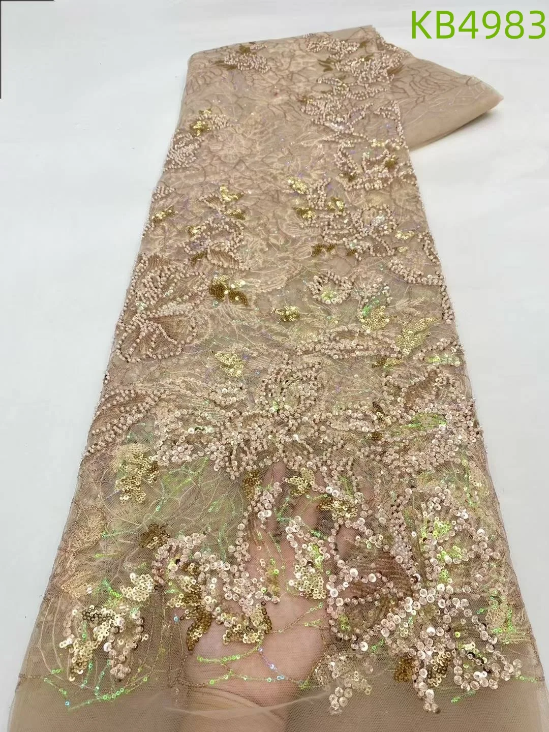 قماش دانتيل أفريقي 5 ياردات جودة عالية 2025 قماش أرجواني مع ترتر مطرز لفستان حفلات الزفاف خياطة الزفاف KB4983