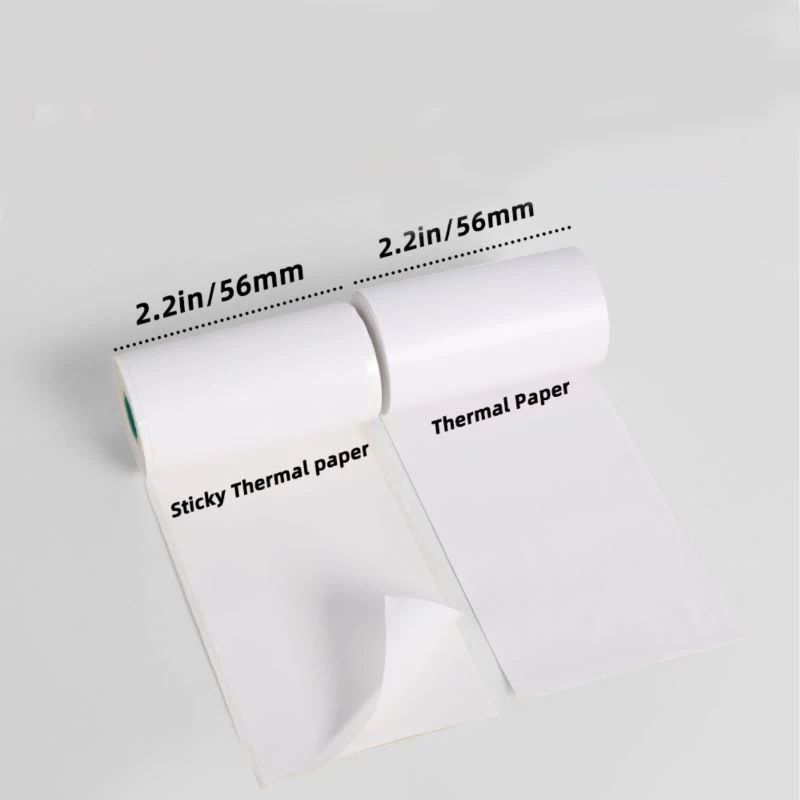 Mini Printer White and Color Thermal Paper/ Sticky Paper Waterproof Oil-proof Scratch-Proof 3 Rolls/ 1 Box 56*30 Mm / 2.2*1.2 In