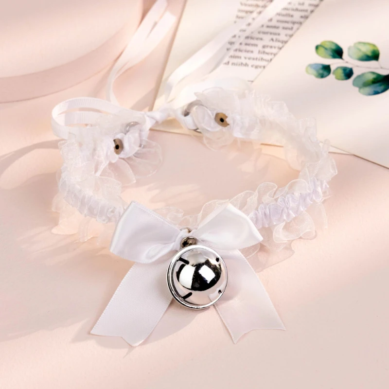 Black Lace Bowknot Chokers Necklaces for Women Girls Kawaii Cosplay Bell Collar Clavicle Necklaces Wedding Party Fashion Jewelry - view 4