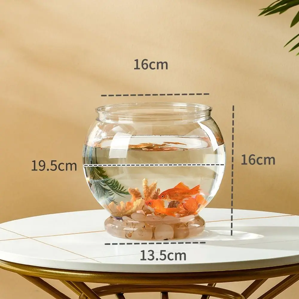 

Home Decor Clear Transparent Round Fish Tank Plastic Portable Fish Bowl creative Small Desktop Aquarium Bowl Home
