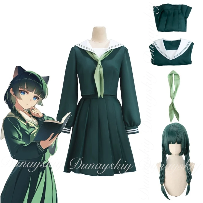 

Аптекарские дневники, аниме Maomao, косплей с зелеными двойными завитками, парик с зеленой униформой Jk, карнавальный костюм на Хэллоуин, весь комплект