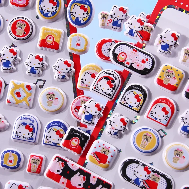

New HelloKitty Foam 3D 3D Poster Children's Cartoon KT Cat Girl Small Pattern Decorative Bookkeeping Stickers