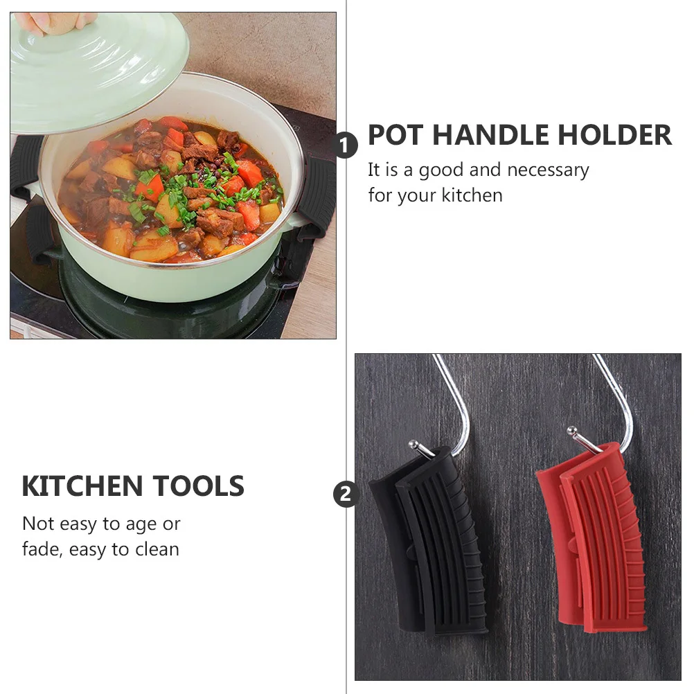 

3Pcs Silicone Pot Handle Covers Heat Insulation Non Slip Protective Sleeves Oven Microwave Cooking Tool Pot Grip Holder Kitchen