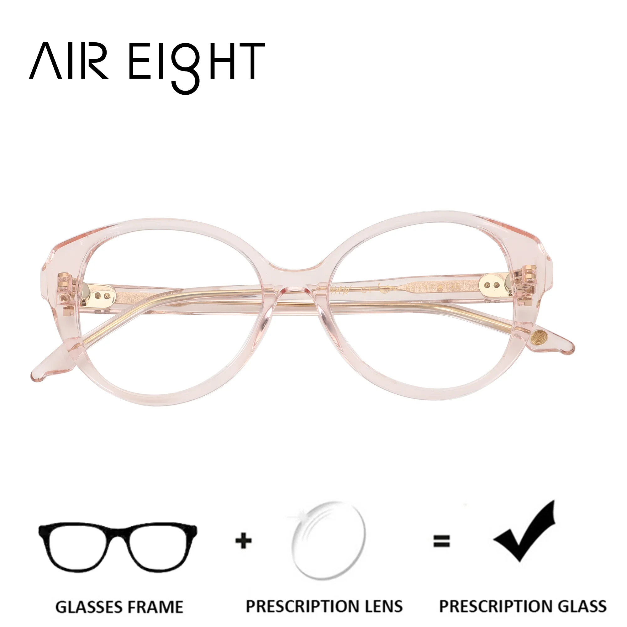 AIREIGHT Butterfly Acetate Prescription Glasses For Women Anti Blue Light Myopia Graduated Optical Eyewear Photochromic Lenses