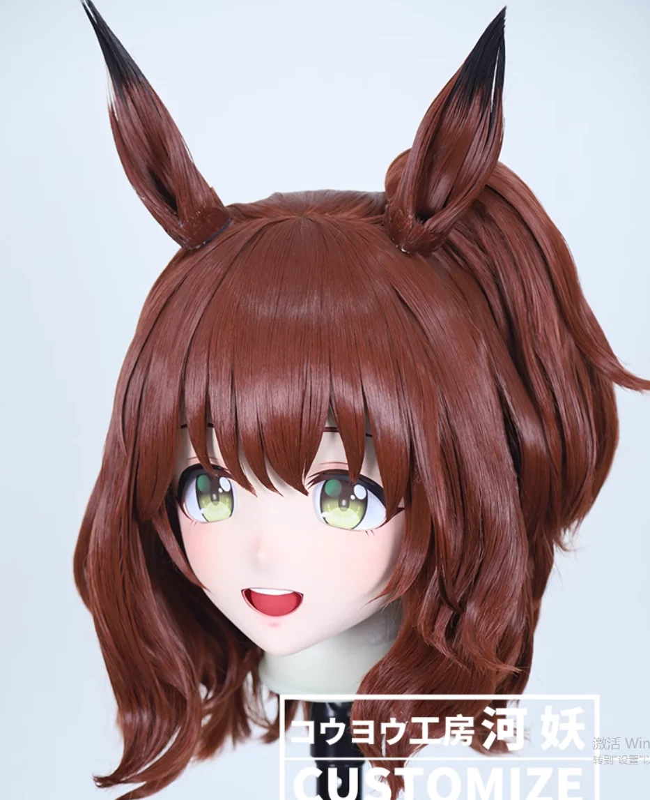 C-412-56 Customize Full Head Resin Cartoon Cosplay Japanese Character Anime Role Play Crossdress Kigurumi Mask With Back Shell