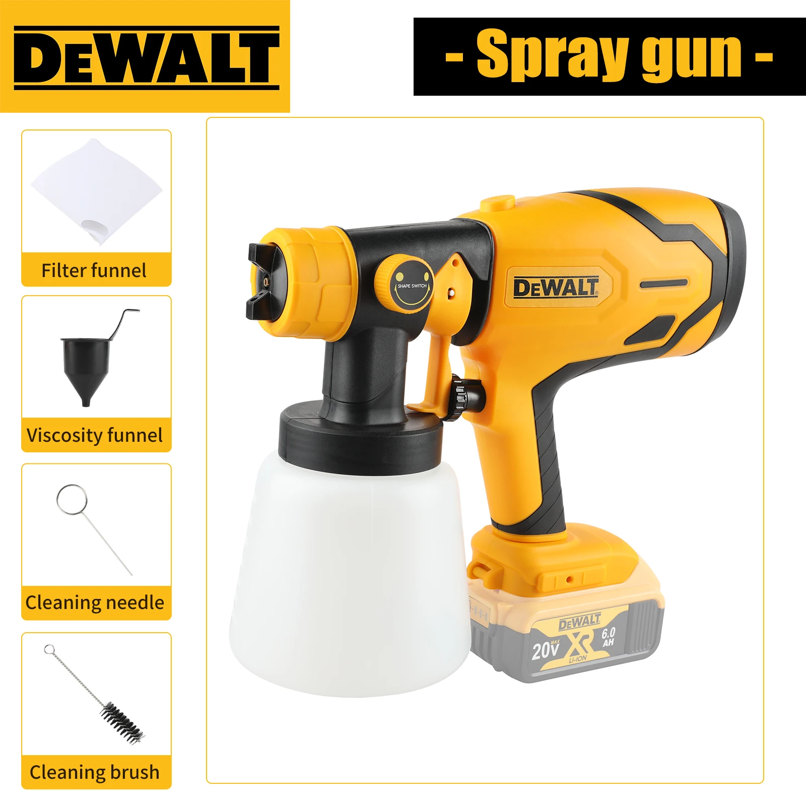 dewalt-20v-cordless-paint-spray-gun1000mlhigh-power-for-autofurniture-steel-coating–electric-airbrush-tool-for-professional