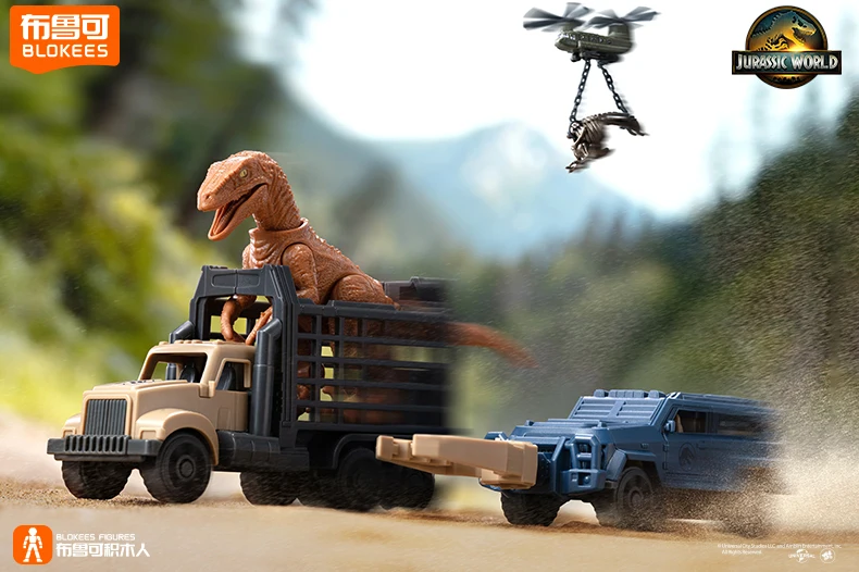 BLOKEES Baustein Mann Natürliches Set -Jurassic Period World Dinosaurier Dinosaurier Montagemodell Blind Box Spielzeug Kindergeschenke