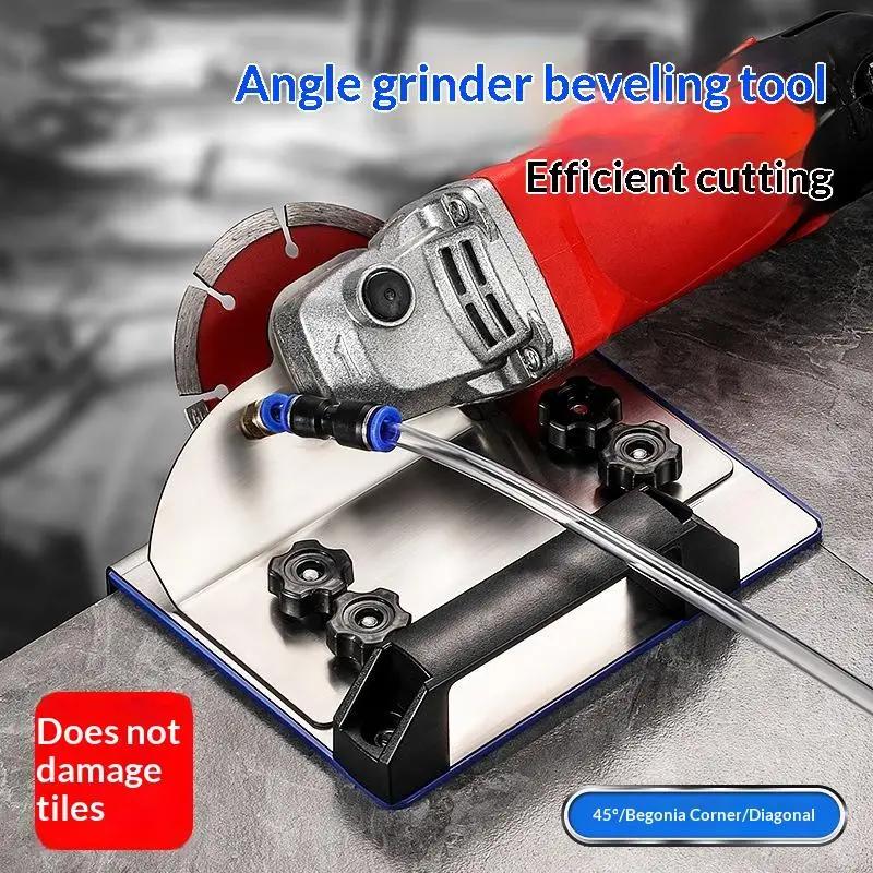 1 Set Stainless Steel Angle Grinder Chamfer Bracket Adjustable Knobs For Tile Cutting Stone Processing DIY Renovation Projects