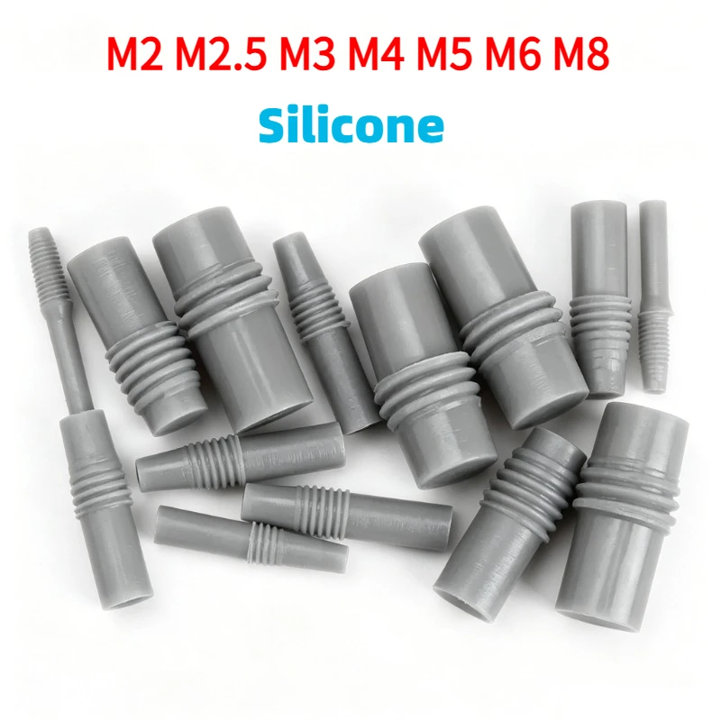 Paint Plug Silicone Threaded Nut Thermostability Screw Sealing Shield Pipe Close Waterproof Hole Masking Rubber Powder Injection