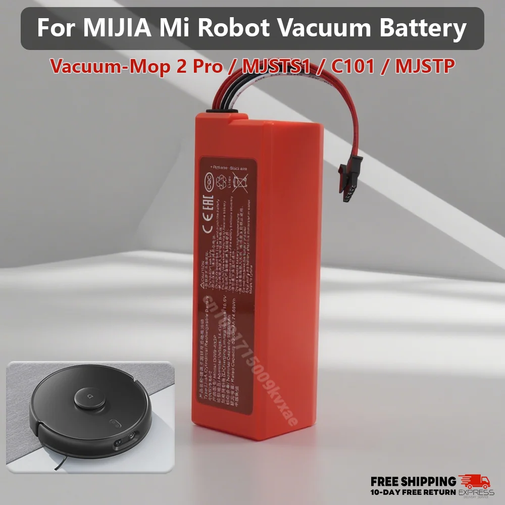 

for Xiaomi MIJIA Mop 2 Pro Battery D099-4S2P S1-260-4S2P 5200mAh MJSTS1 C101 MJSTP Rechargeable Vacuum Pack