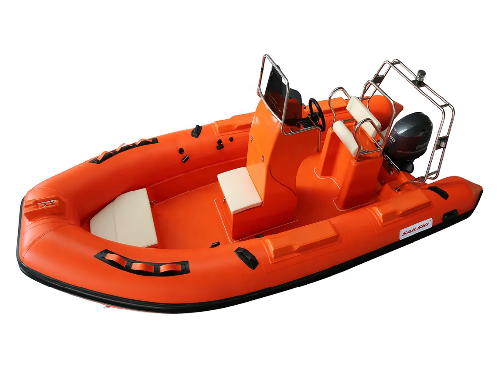 SAILSKI Rescue Rigid Inflatable Boat 5.2m/17ft (fiberglass Hull,Hypalon Fabric,8 Person, 90hp Outboard Motor)