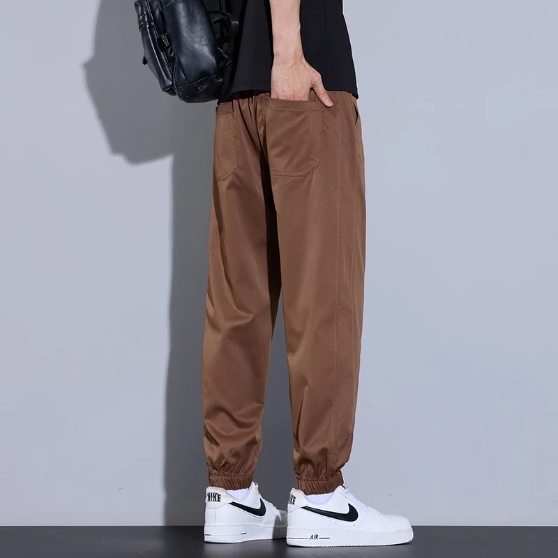 2025 Newest Men Ice Silk Quick Dry Cooling Breathable Loose Fit Casual Tapered Joggers Pants for Outdoor Workout Running Comfort