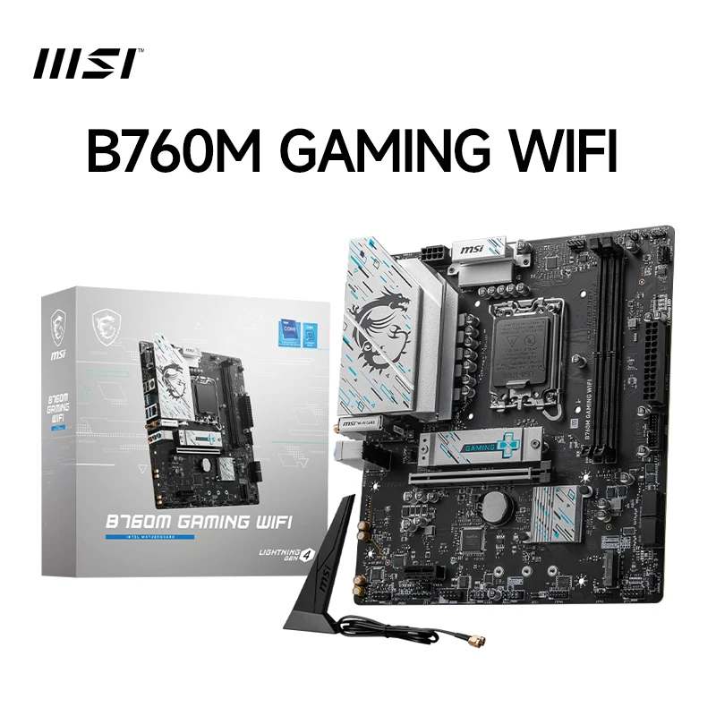 

MSI 128 ГБ LGA1700 B760M GAMING WIFI Материнская плата игрового компьютера своими руками Intel 12-го/13-го поколения, двойной ПК 4,0 M,2, синхронизация ARGB