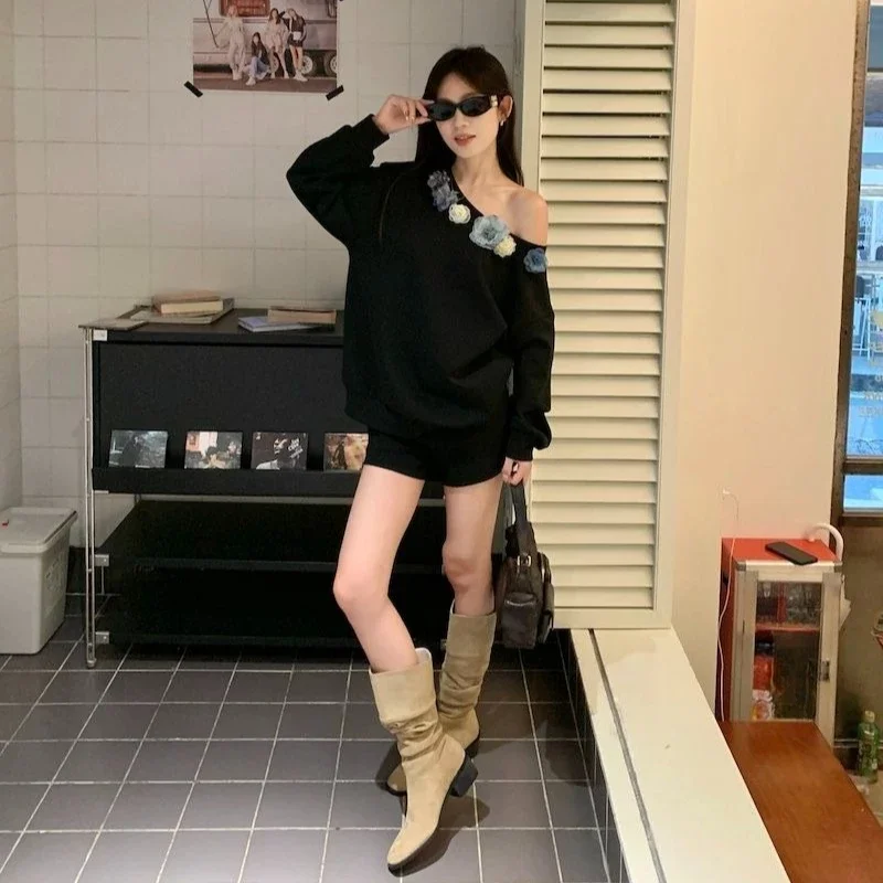 Lente en Herfst Bloem Lange Mouw Vrouwelijke Trui Top Dropshipping Sweatshirt Hoge Kwaliteit Emo Kpop 2000s Dames Sweatshirts