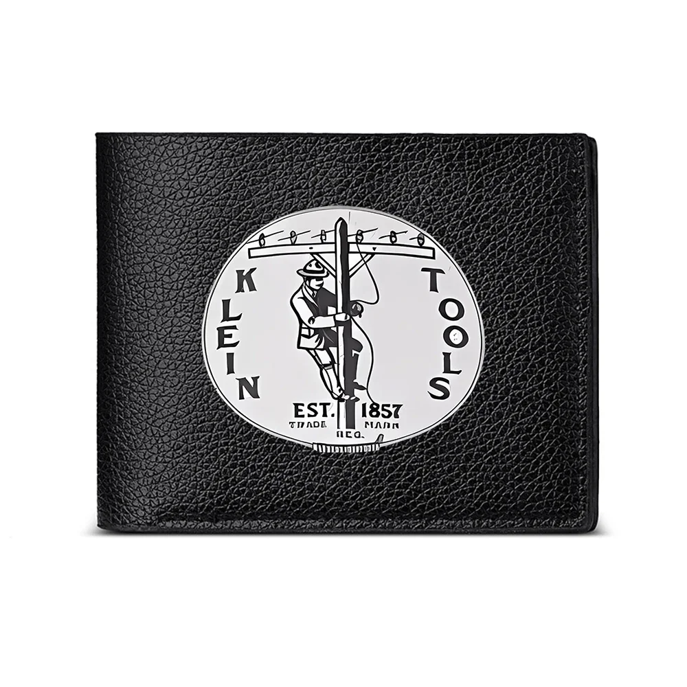 Klein Tools Established 1857 Classic Worker Emblem Men's Wallet Card Holder Casual Business Fashion Print Design