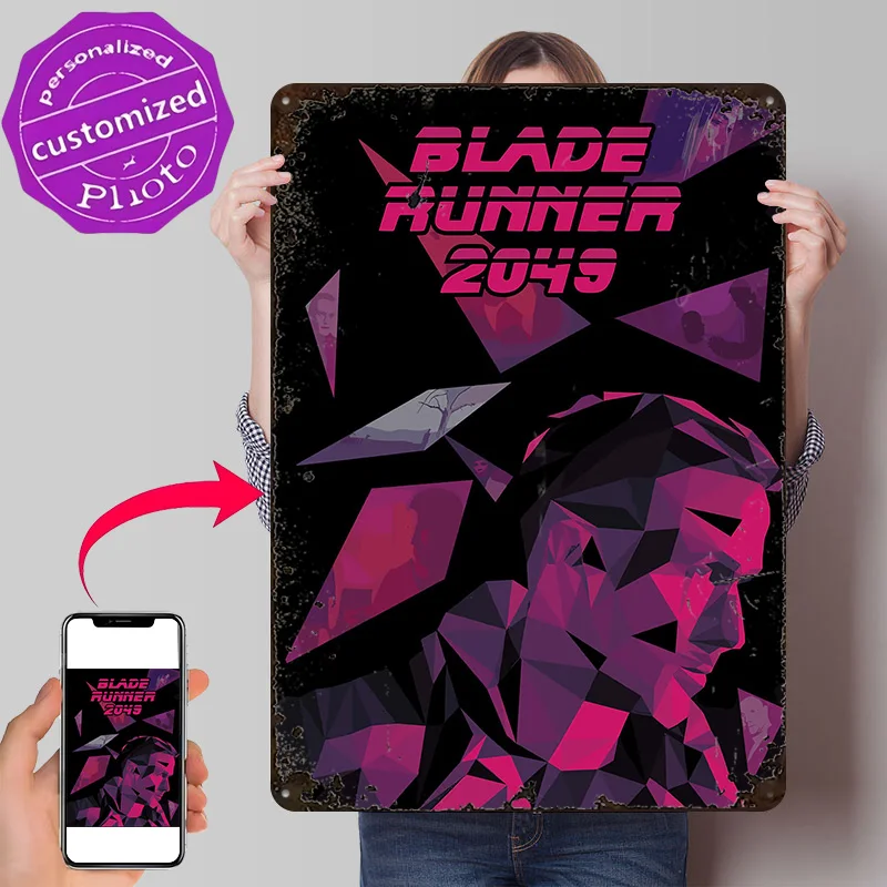 Blade Runner 2049 3D Printed Texture Poster Personalized Wall Art Retro Metal Tin Signs for Decor Room Decoration At Home Items