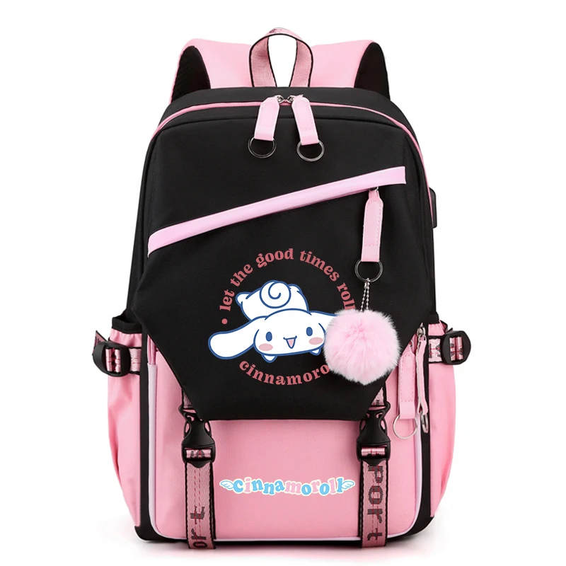 Sanrio Cinnamoroll Backpack for Women Canvas Laptop Bag Back To Schoolbag for Teenager Girl Schoolbag Women Travel Bag Mochila