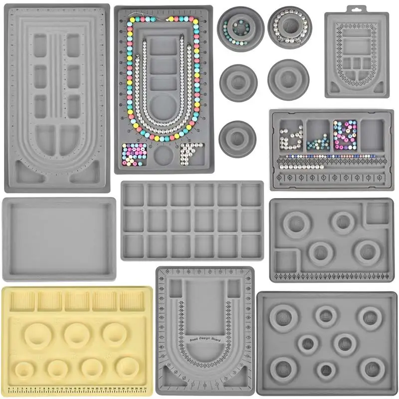 

Flocked Bead Board Bracelet Necklace Beading Organizer DIY Jewelry Making Tools Accessories WorkBenches Size Measuring Tool Tray