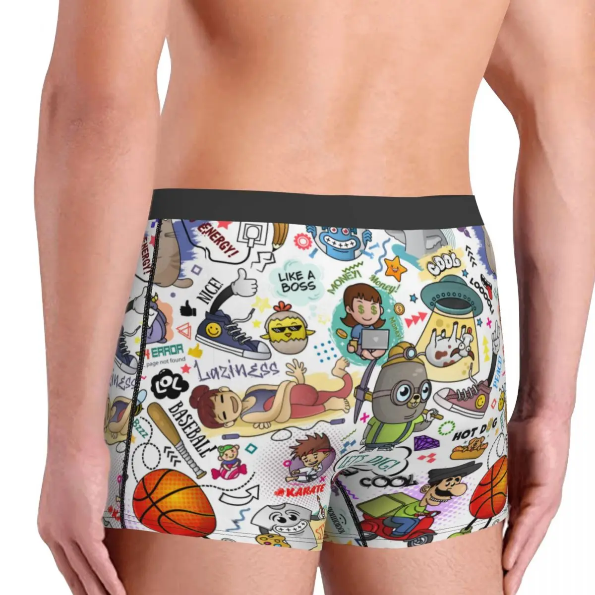 Custom Creative Characters Graffiti Art Boxer Shorts For Men Sexy Cartoon Comic Underwear Panties Briefs Breathable Underpants